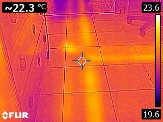 Image thermographique révélant une zone humide
